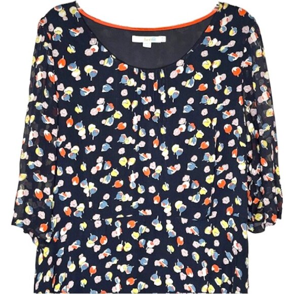Boden Versatile Scattered Blossoms Georgette Dress  -- Navy/Multi - 16 - Picture 2 of 8
